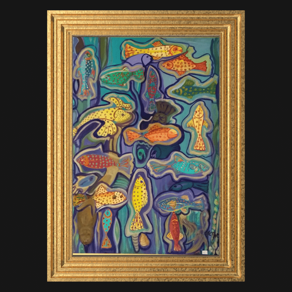 Les poissons - Marie-Christine Marty peinture ceramique