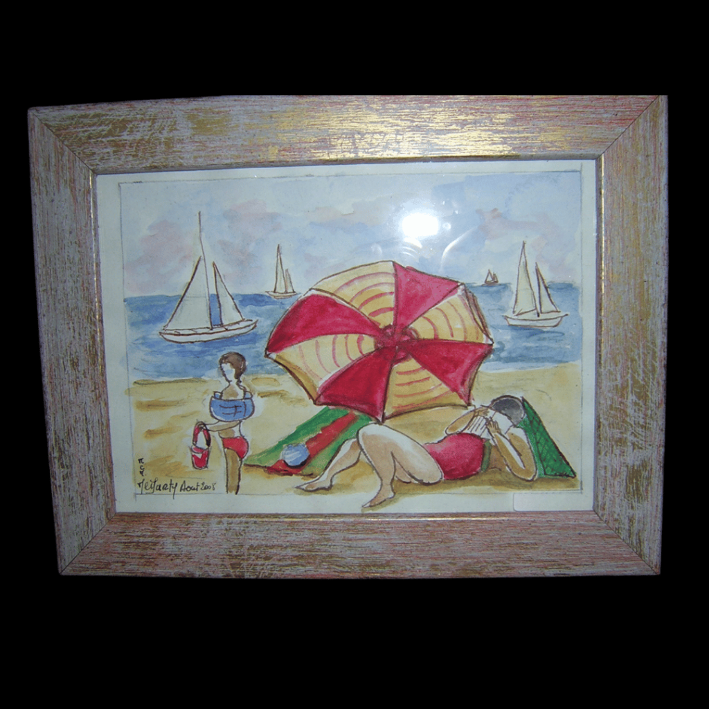Marie-Christine Marty - plage et parasol